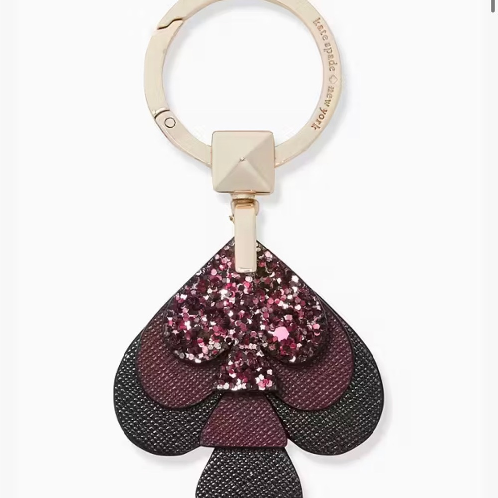 Stacked Spade Glitter Key Fob